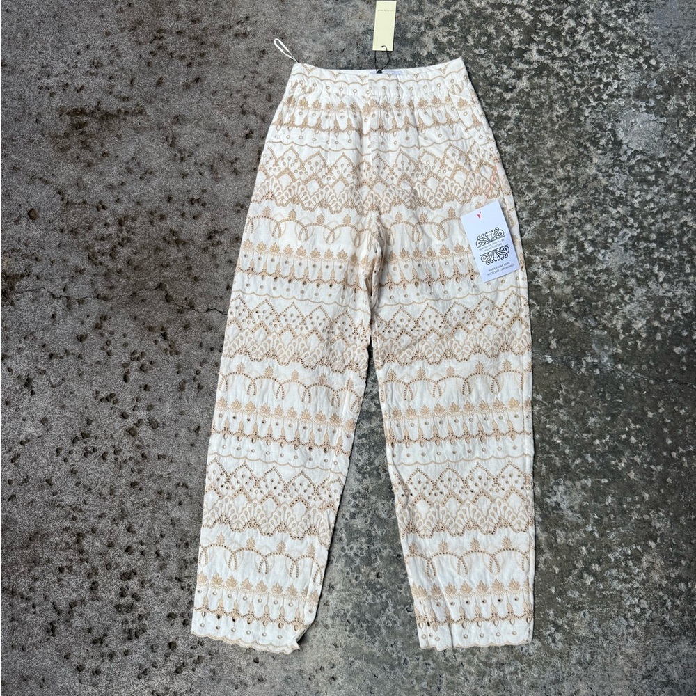 Never Fully Dressed Camel Borderie Olivia Trousers